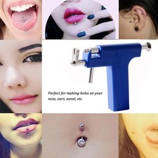 Professional DIY Ear Piercing Gun Body Nose Navel Tool Kit Jewelry with 98 Studs