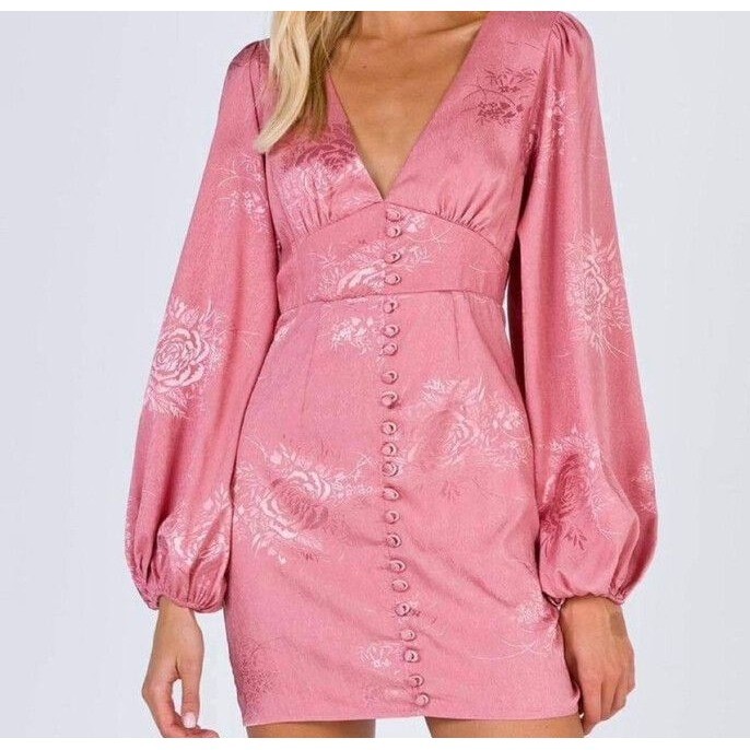 princess polly satin long sleeve dress Lukea Long Sleeve Satin Mini Dress Red