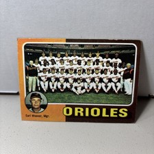 1975 Topps #117 Baltimore Orioles / Earl Weaver Baltimore Orioles MLB HOF