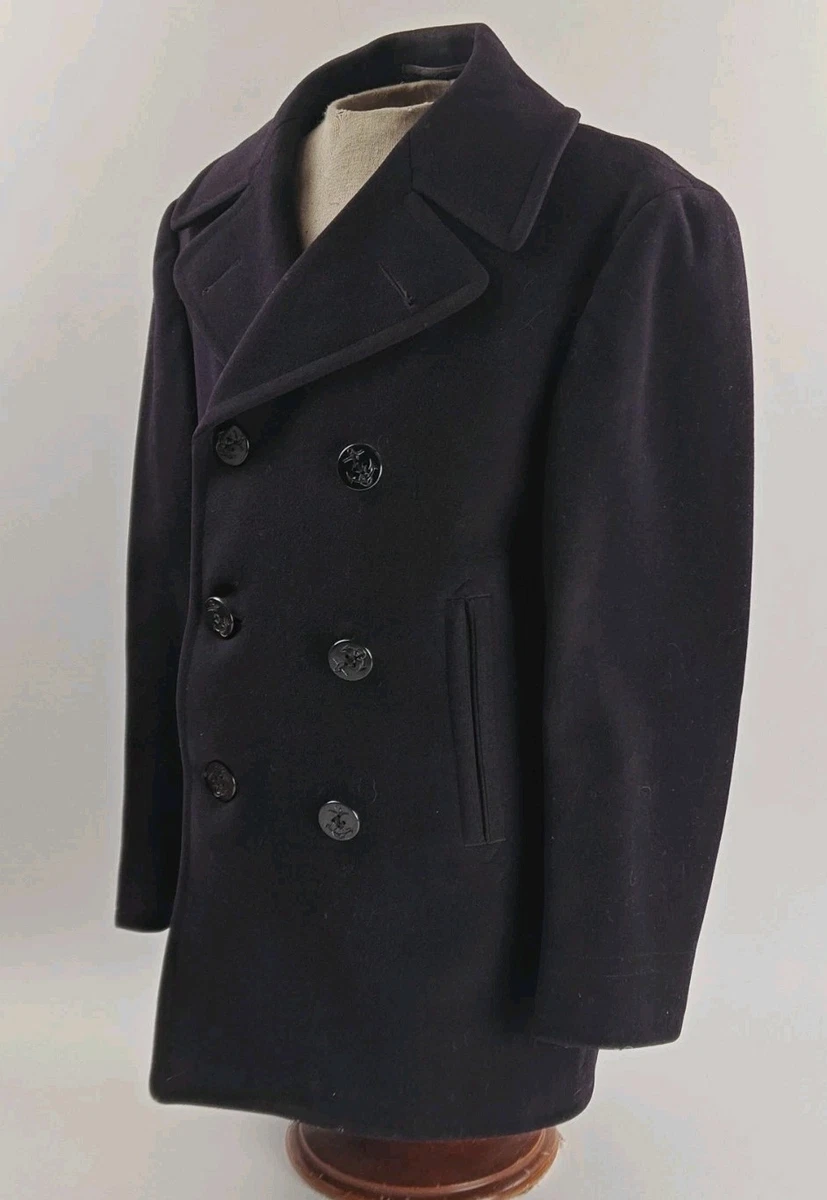 Vintage Navy Pea Coat In Original Ww2 Collectible Us Uniforms for