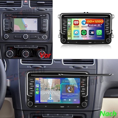 Für VW Golf 5 6 Plus Touran Caddy Autoradio Android15 Apple Carplay USB*2 6+128G