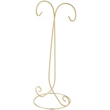 Bard's Twisted 2 Tier Gold-toned Ornament Stand, 14" H x 6.5" W x 5.25" D