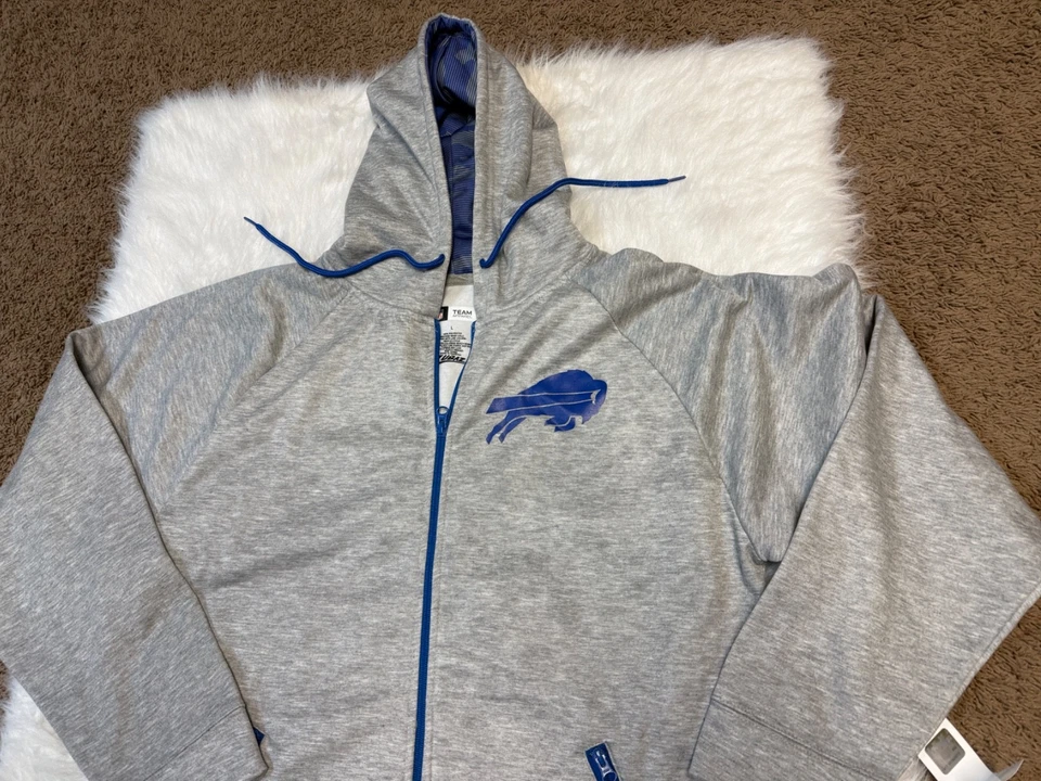Jaqueta com capuz Buffalo Bills Zubaz masculina zíper completo tamanho grande cinza - Imagem 2 de 4