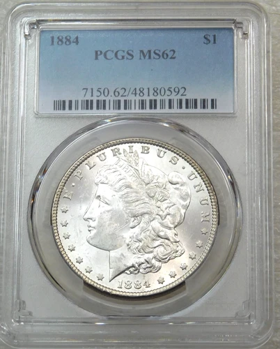 1884 P Morgan Silver Dollar PCGS MS62 Frosty PQ Just Graded New Holder #D201P