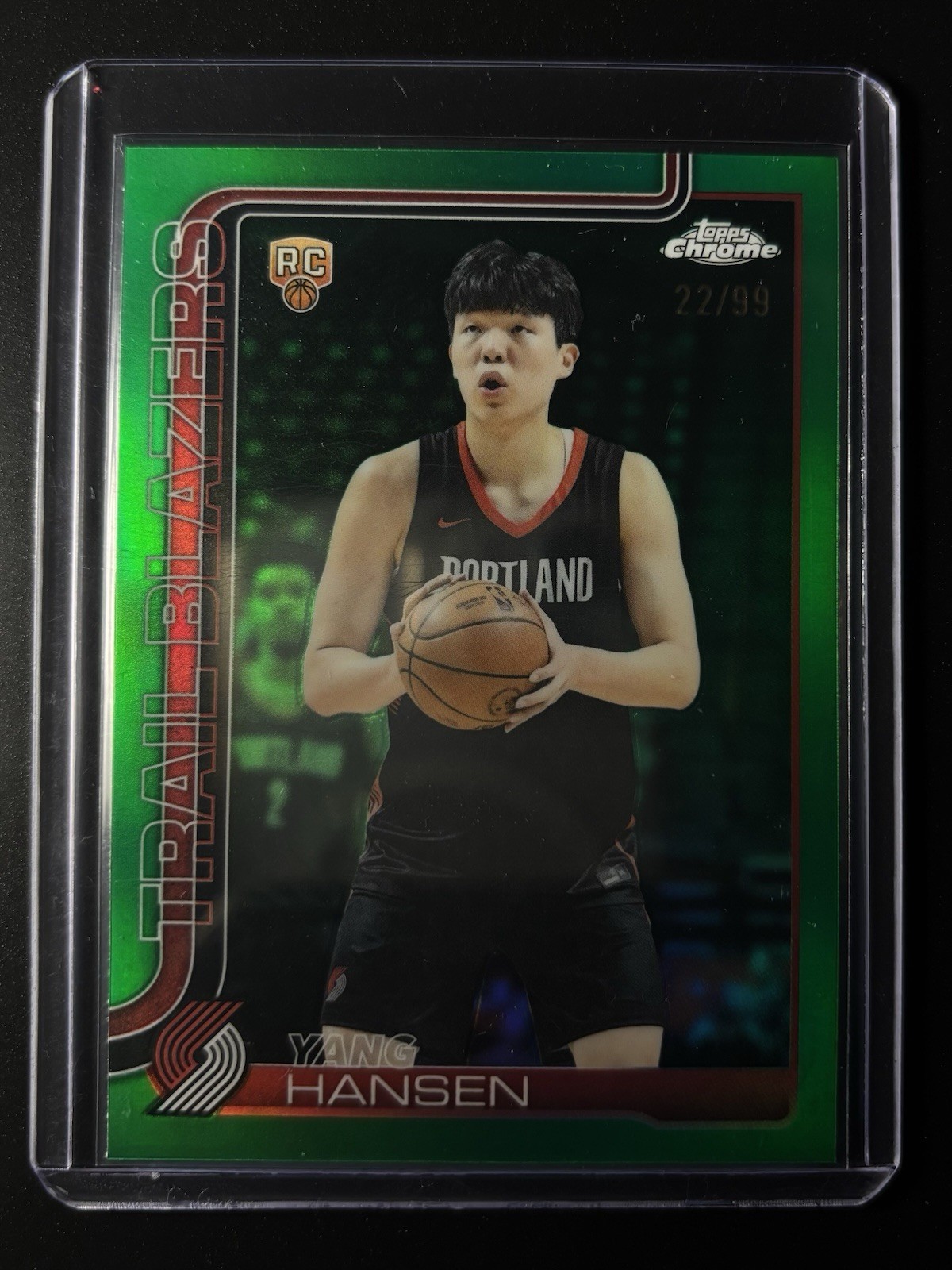 2025-26 Topps Chrome - Yang Hansen #266 Green Refractor /99 (RC)