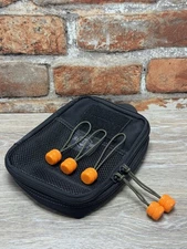 5-Pack Orange Knurled Zipper Pulls w/ OD Green 275 Paracord – PLA+ – Made USA CO