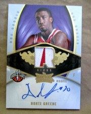DONTE GREENE RC 2008-2009 FLEER HOT PROPERTIES 2CLR PATCH AUTOGRAPH#008/399!