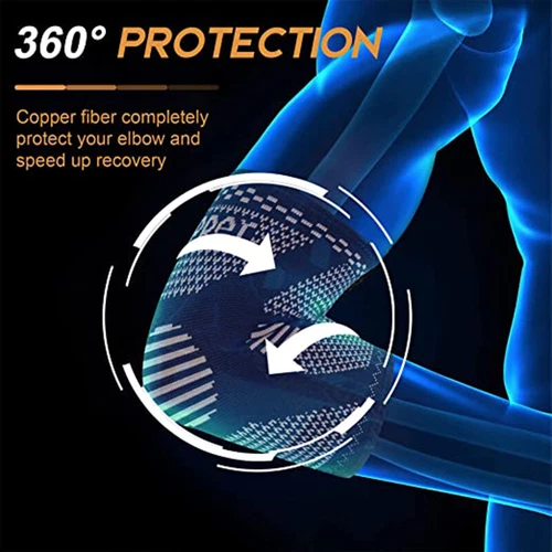 2x Elbow Support Arm Brace Compression Sleeves Joint Pain Relief For Men Women-- - Picture 10 of 23