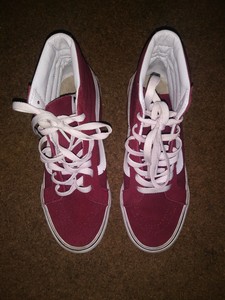 burgundy high tops