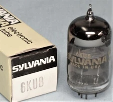 6KU8 TUBE SYLVANIA NIB TESTED & BOXED VINTAGE COMMERCIAL SURPLUS