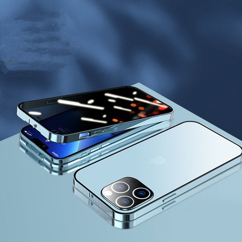 360 Double Face Protect Buckle Clear Glass Case PC Cover pour iPhone 13 Pro Max - Photo 2 sur 10