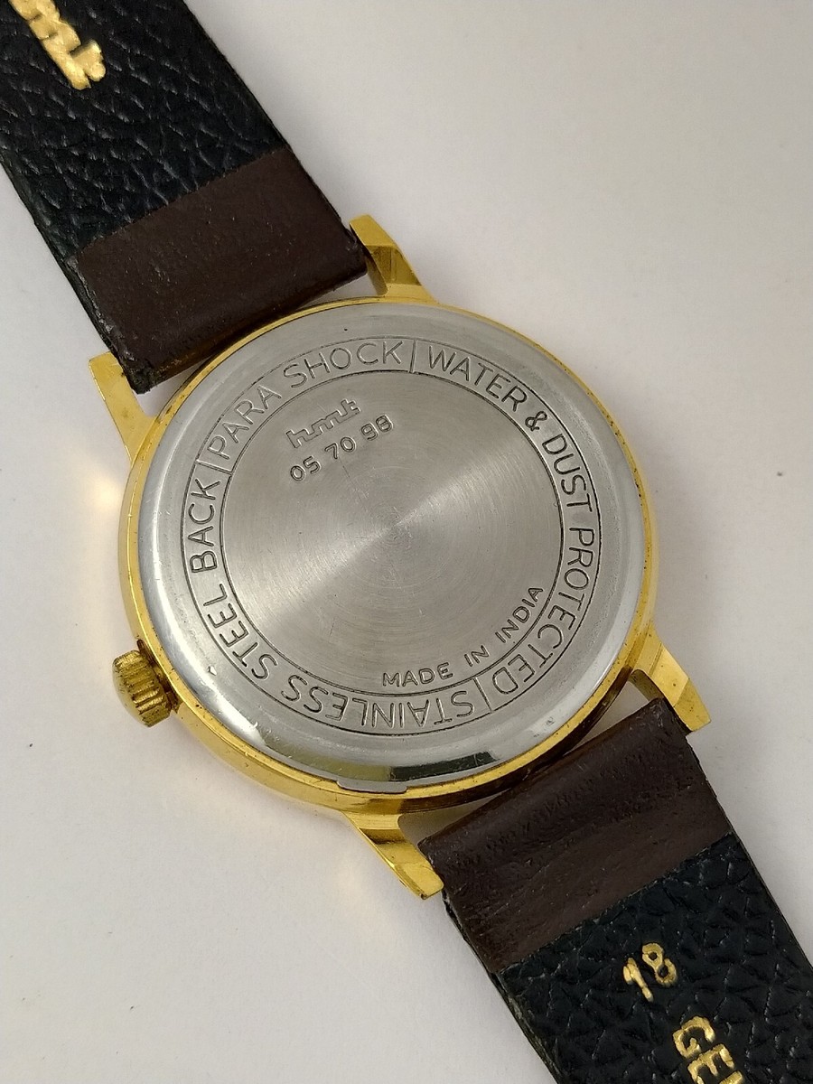 Authentic HMT Sanjay Golden Dial Mech. Men's Watch 17 J. GP