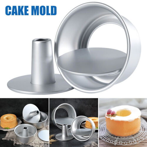 6/8" Hollow Chiffon Cake Mold Food Round Cake Pan Baking Mould Removable Bottom - Picture 1 of 9