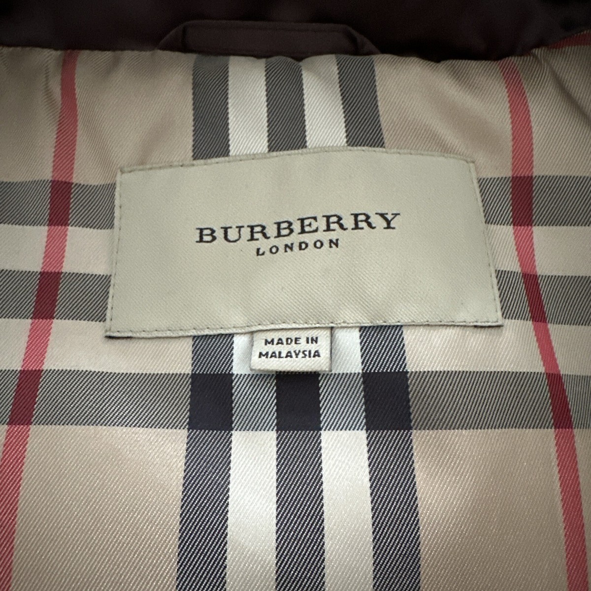 Burberry Womens Puffer Vest Chocolate Brown Satin Polyester Size