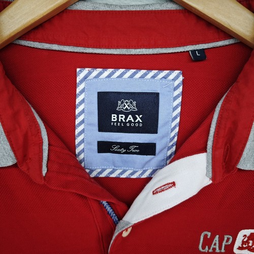 BRAX Poloshirt Herren Polohemd Shirt Gr. L Rot Polokragen Kurzarm Baumwolle - Bild 3 von 10