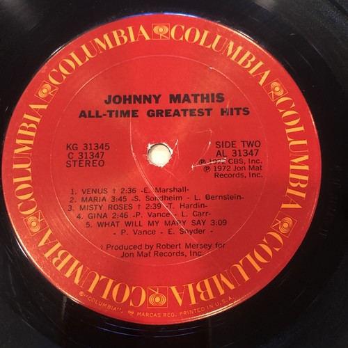 Johnny Mathis All-Time Greatest Hits 1972 Vinyl Double LP - Picture 11 of 13