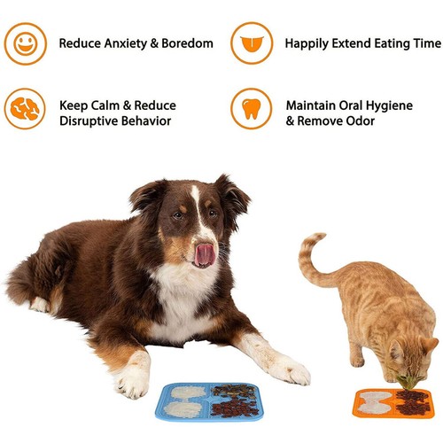 Silicone Dog Pet Lick Mat Pad Boredom Buster Slow Feeder Bath Grooming Helper AU - Picture 4 of 20