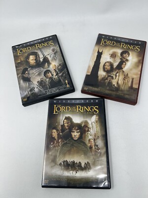 The Lord of the Rings: 3 DVD's Trilogy Set (Widescreen) (2 Discs Ea) case dmg
