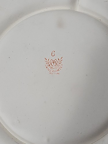 Moriyama Mori-Machi c1920 ROUND DIVIDED CERAMIC TRAY IN WOODEN BOX 10" - Picture 8 of 22