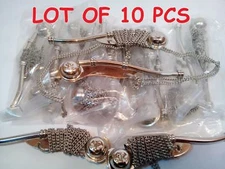 LOT OF 10 PCS NAUTICAL ANTIQUE BRASS NICKEL BOATSWAIN'S PIPE BOSUN WHISTLE 5"