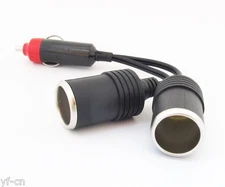1 to 2 Way Socket Outlet Splitter 24V 12V Car Cigarette Lighter Charger Cable x1