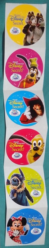 DISNEY VACATION CLUB STICKERS W/CHIP N` DALE-GOOFY-HOOK-PLUTO-STITCH & MINNIE