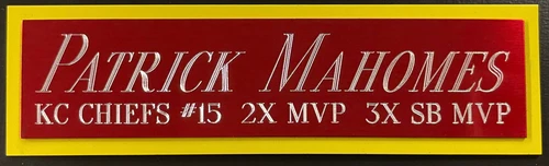 PATRICK MAHOMES KANSAS CITY CHIEFS NAMEPLATE AUTOGRAPHED Signed FOOTBALL JERSEY