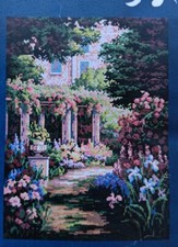 NEW Cross Stitch Kit 14.2" x 18.1" 36 cm x 46 cm Spring garden printed w/floss