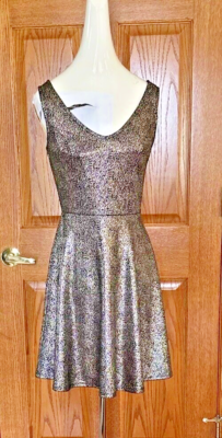 MAURICES Stunning Black Gold Metallic Dress Size XS Cocktail Holidays $49  NWT | eBay