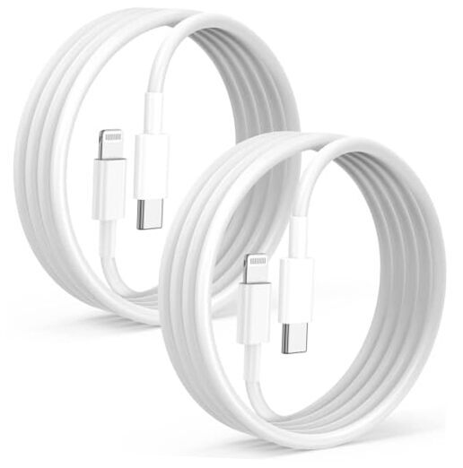 Pack for iPhone14/13/1Fast Charger Cable 6ft [Apple MFi 6 feet 2 White