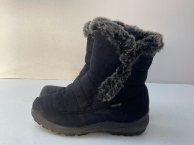 Cushion-Walk halbhohe Damen-Schneestiefel schwarz Kunstfellfutter UK 7 EUR 40 -A92
