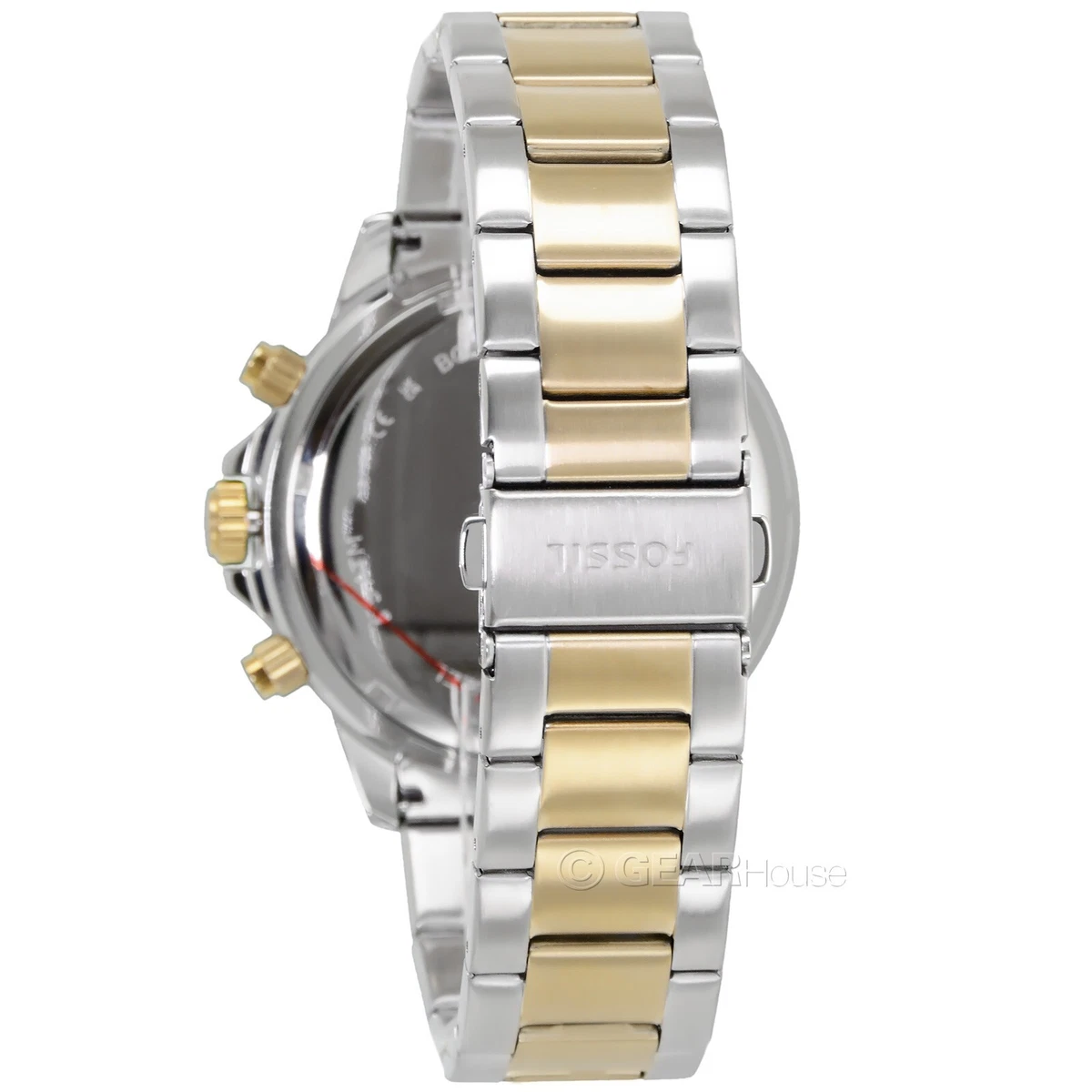 FOSSIL Bannon Mens Multifunction Watch Two-Tone Silver Gold 