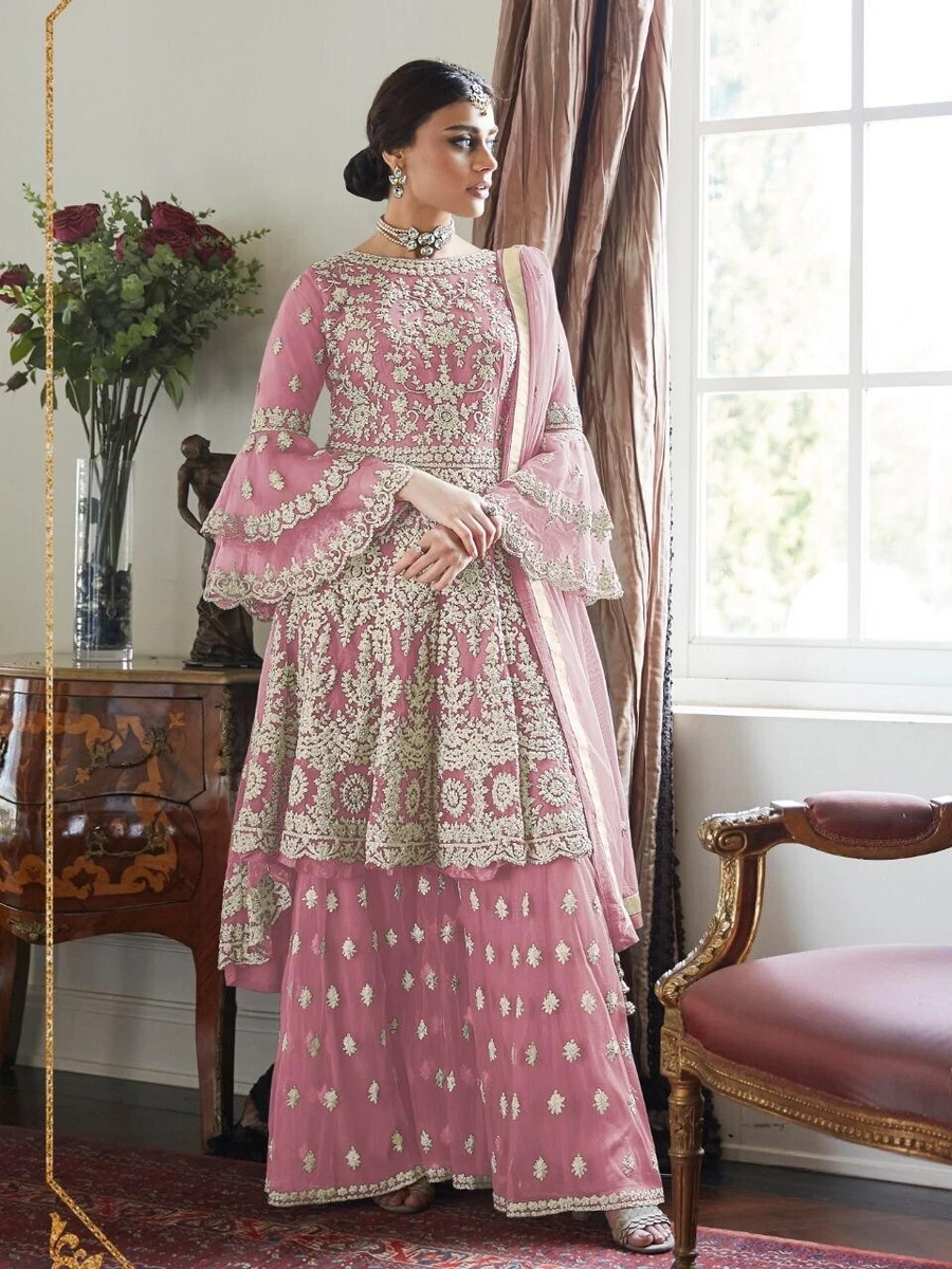 INDIAN PAKISTANI ETHNIC WOMEN SUITS SHARARA PLAZZO KURTI SUITS SALWAR  KAMEEZ TOP | eBay