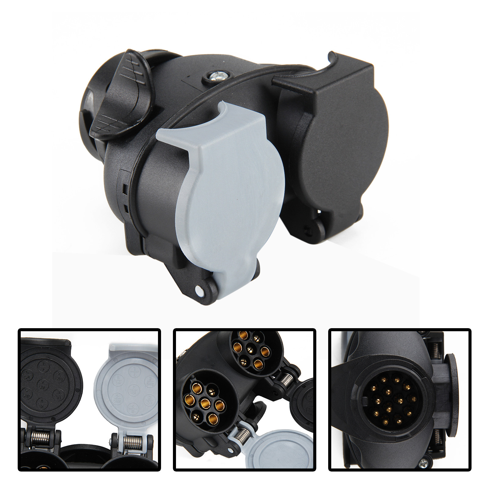 13 Pin to 7 Pin Trailer Light Board Extension Adaptor Plug Caravan