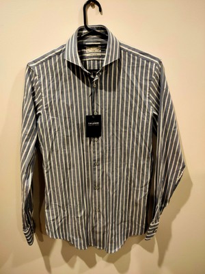 BNWT mens TM Lewin blue stripe fitted 