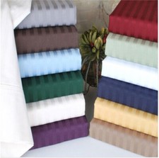 Luxury 300 Thread Count 100 Cotton Sheets Damask Stripe Luxury Sateen Sheets