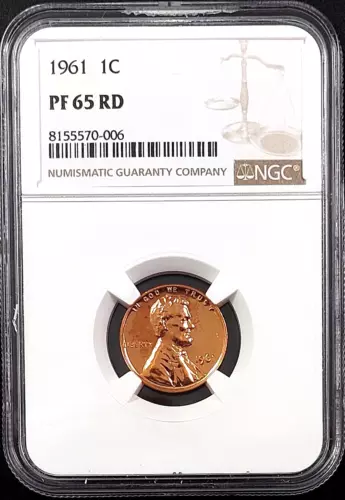 1961 Proof Lincoln Cent certified PF 65 RD by NGC! sku 70006