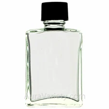 1/2 OZ 15 ML REFILLABLE PERFUME OIL RECTANGULAR GLASS BOTTLES WITH BLACK CAPS