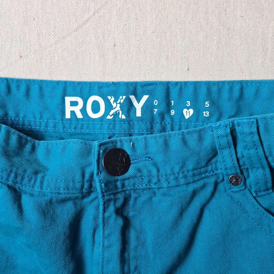 Roxy 女式绿松石弹力牛仔裙 11 码休闲二手 — 第 3/4 张图片