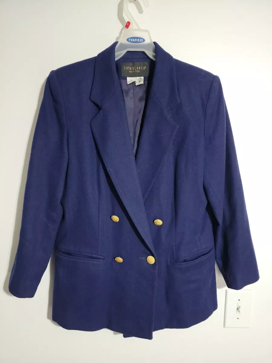 Navy blue top petite blazer