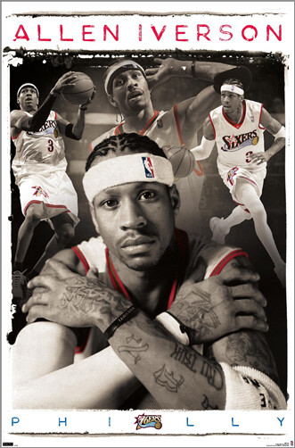 Allen Iverson LEGEND Philadelphia 76ers Retro Collage Costacos