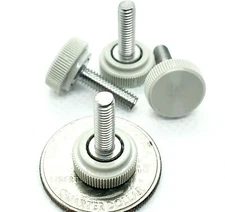 M4 Knurled Thumb Screw Bolts Gray Clamping 13mm wide Knob 304 Stainless 4mm
