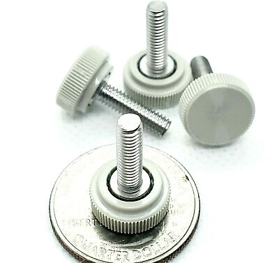 #ad M4 Knurled Thumb Screw Bolts Gray Clamping 13mm wide Knob 304 Stainless 4mm $14.95