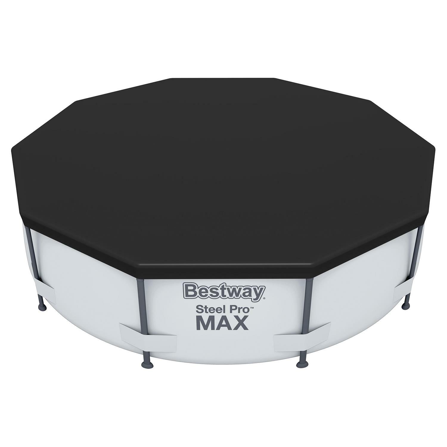 Gama Bestway de cubierta de piscina de PVC, cubierta de piscina de acero Pro Max 10 pies de diámetro