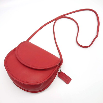 COACH Shoulder Bag Red Flap Old Coach USA Leather | eBay