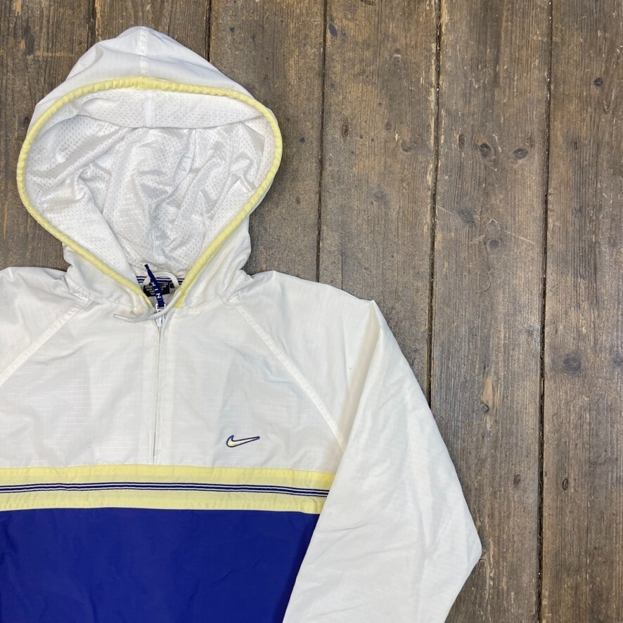 Nike Anorak Jacket 90s Small Swoosh Half-Zip Windbreaker, Navy, Womens Medium image 2