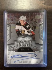 Max Jones 2019-20 UD Exquisite Collection Platinum Rookie Auto /199 (FrRo) #R5