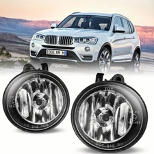 Pair For 2011-2017 BMW X3 Clear Lens Fog Lights Front Bumper Lamps Left+Right