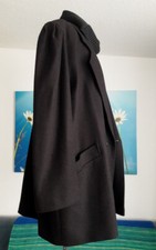 MANTEL_Stoffmantel_Kurzmantel_Schwarz _mit Wolle_tiefe Taschen_Gr42