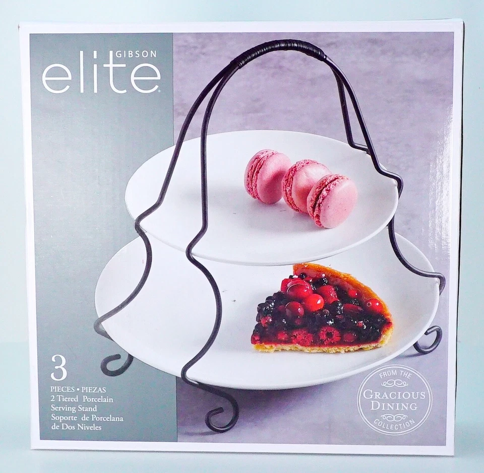 Serving Stand Porcelain Serving Plate Metal Dessert Plate Party House Warming - Image 4 of 4